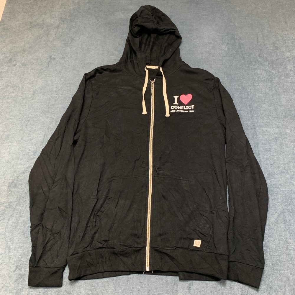Marine Layer Hoodie Mens Large Black Stretch Fleece Lined Full Zip Drawstring